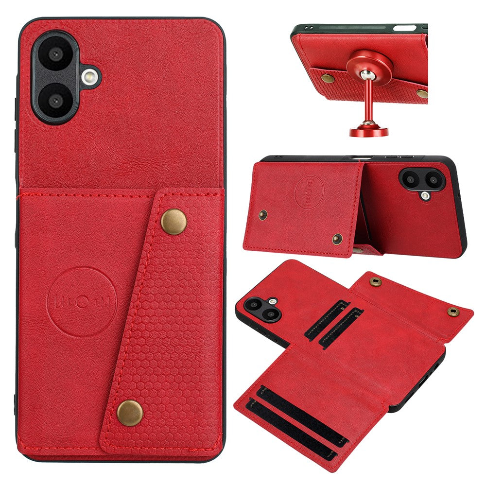For Samsung Galaxy A08 5G / A08 4G / A07 5G Case with Card Slots Kickstand Leather + TPU Phone Cover