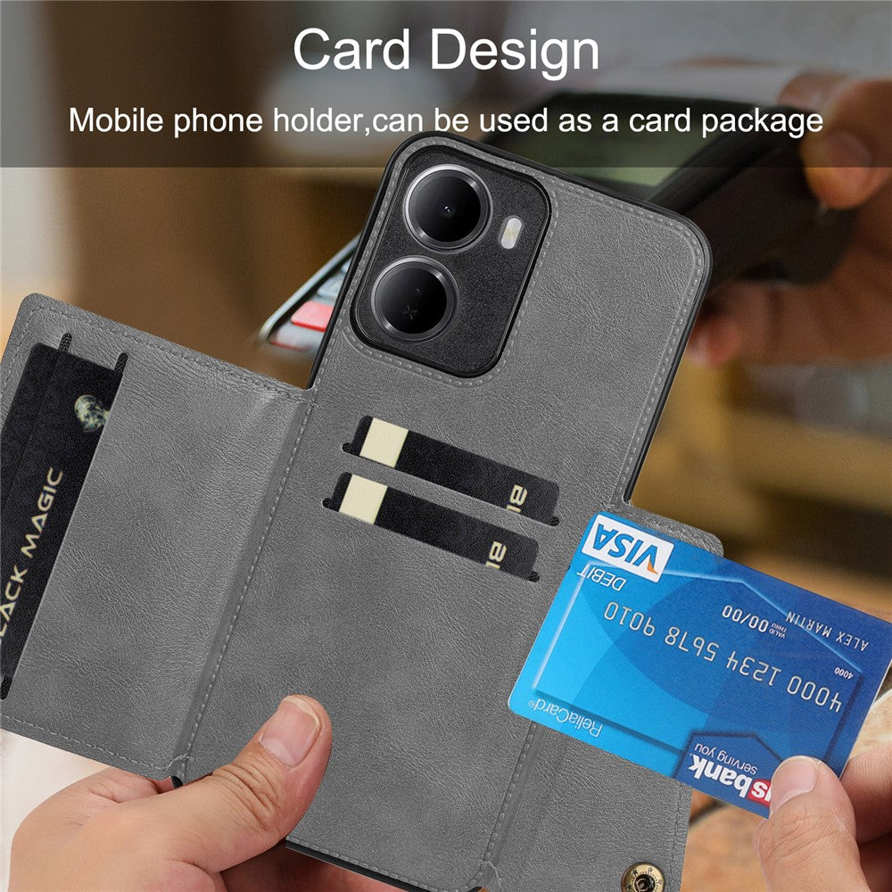 For Xiaomi Redmi 15a 5G Case with Card Slots Kickstand Leather + TPU Phone Cover