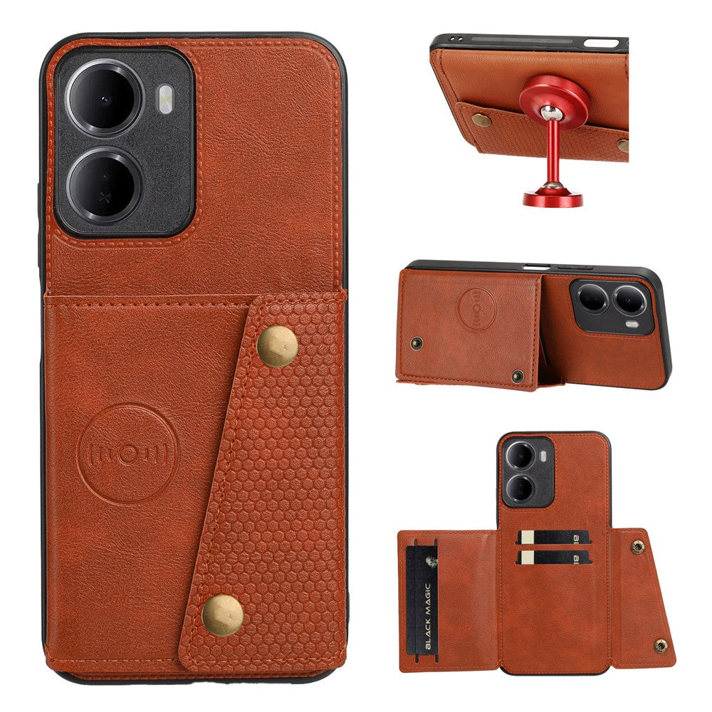 For Xiaomi Redmi 15a 5G Case with Card Slots Kickstand Leather + TPU Phone Cover