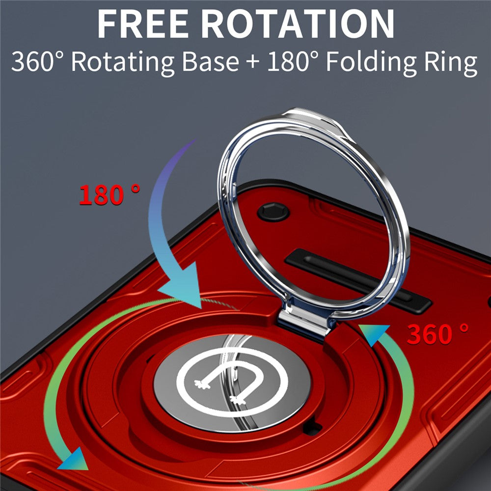 For Motorola Edge 70 Fusion+ 5G  /  70 Fusion 5G Case with Slide Camera Cover Ring Kickstand PC + TPU Phone Shell