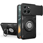 For Motorola Edge 70 Fusion+ 5G  /  70 Fusion 5G Case with Slide Camera Cover Ring Kickstand PC + TPU Phone Shell