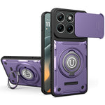 For Motorola Edge 70 Fusion+ 5G  /  70 Fusion 5G Case with Slide Camera Cover Ring Kickstand PC + TPU Phone Shell