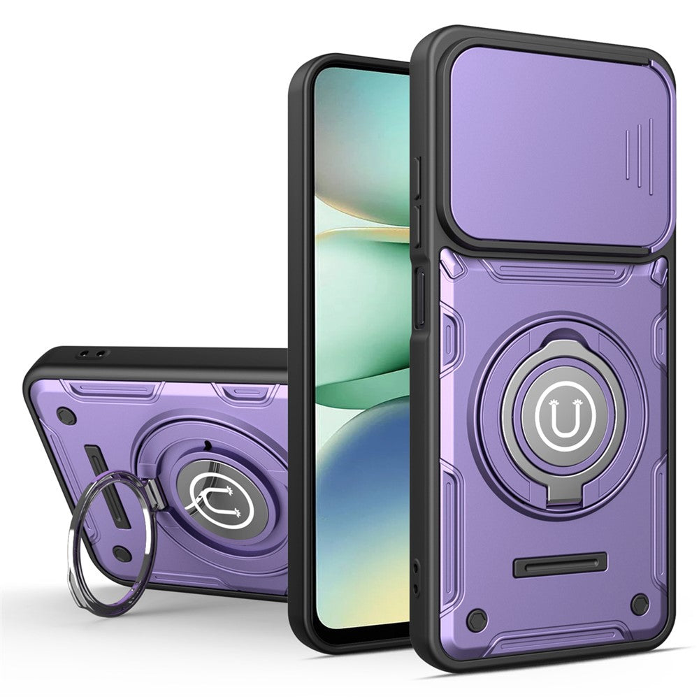 For Xiaomi Redmi Turbo 5 5G  /  Poco X8 Pro 5G Case with Slide Camera Cover Ring Kickstand PC + TPU Phone Shell