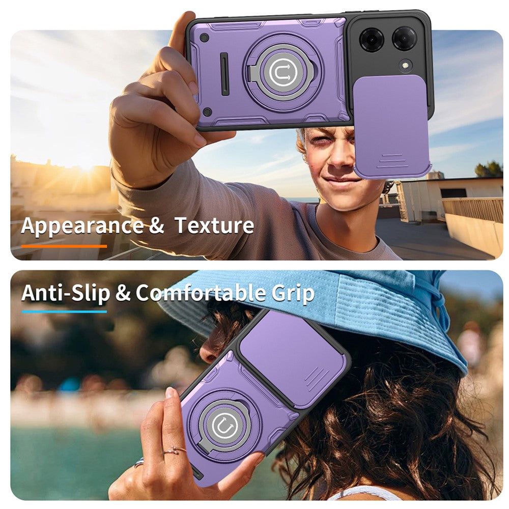For Xiaomi Redmi Turbo 5 5G  /  Poco X8 Pro 5G Case with Slide Camera Cover Ring Kickstand PC + TPU Phone Shell