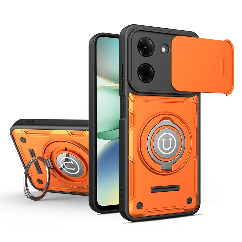 For Xiaomi Redmi Turbo 5 5G  /  Poco X8 Pro 5G Case with Slide Camera Cover Ring Kickstand PC + TPU Phone Shell