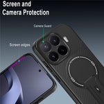 Til Xiaomi 17T Pro Cover Kulfibertekstur PC + TPU Telefoncover med Støttefod