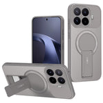 Til Xiaomi 17T Pro Cover Kulfibertekstur PC + TPU Telefoncover med Støttefod