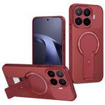 Til Xiaomi 17T Pro Cover Kulfibertekstur PC + TPU Telefoncover med Støttefod