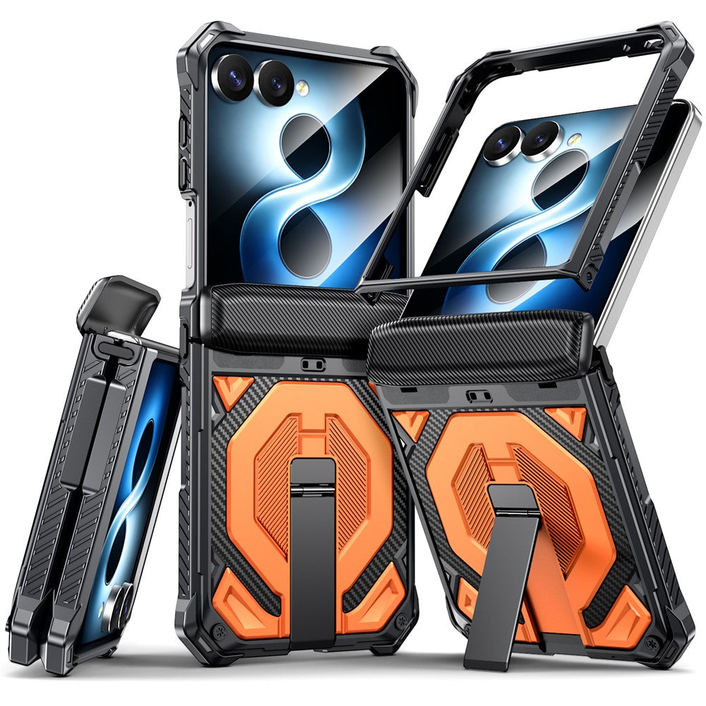 For Samsung Galaxy Z Flip8 / Z Flip7 5G Case Kickstand Hinge Protection Rugged PC + TPU Phone Cover