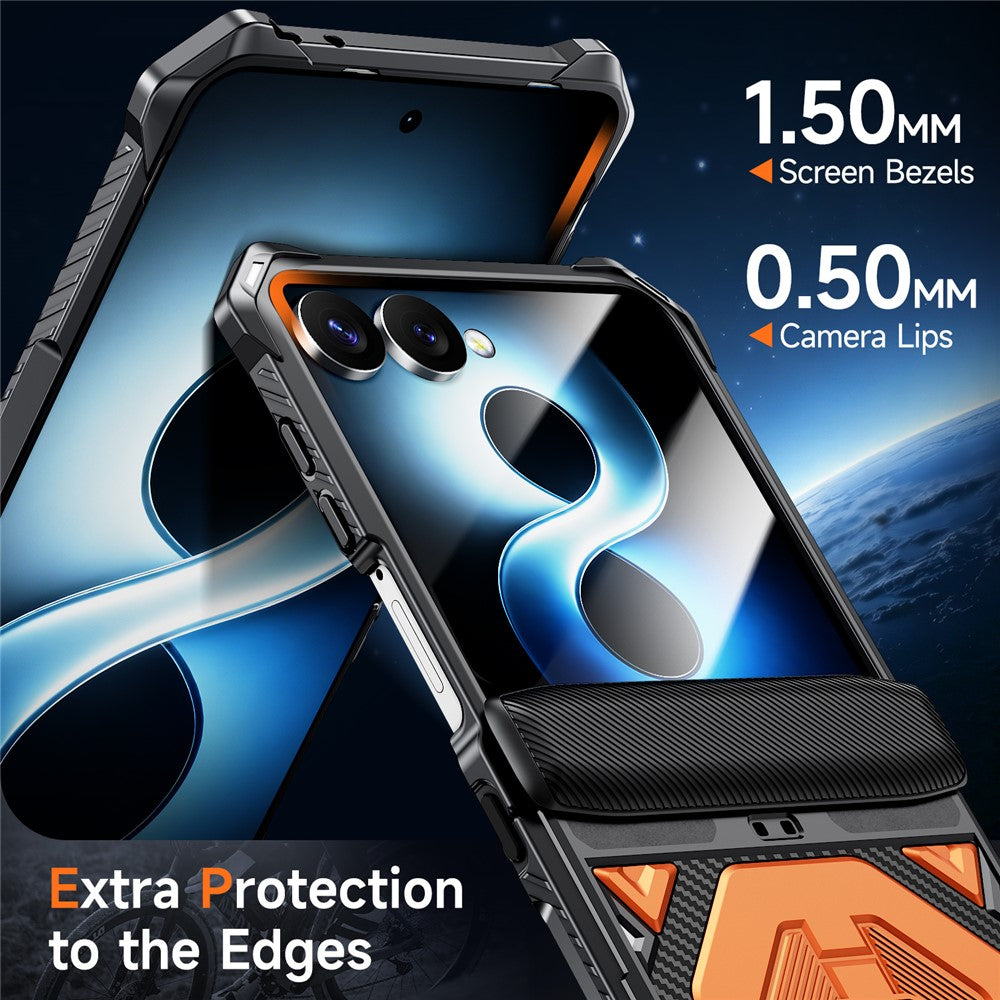 For Samsung Galaxy Z Flip8 / Z Flip7 5G Case Kickstand Hinge Protection Rugged PC + TPU Phone Cover