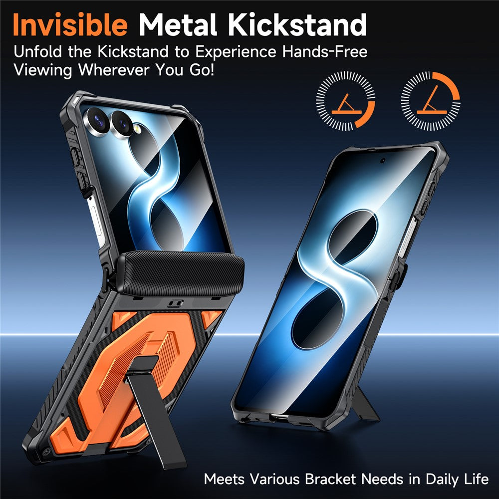 For Samsung Galaxy Z Flip8 / Z Flip7 5G Case Kickstand Hinge Protection Rugged PC + TPU Phone Cover