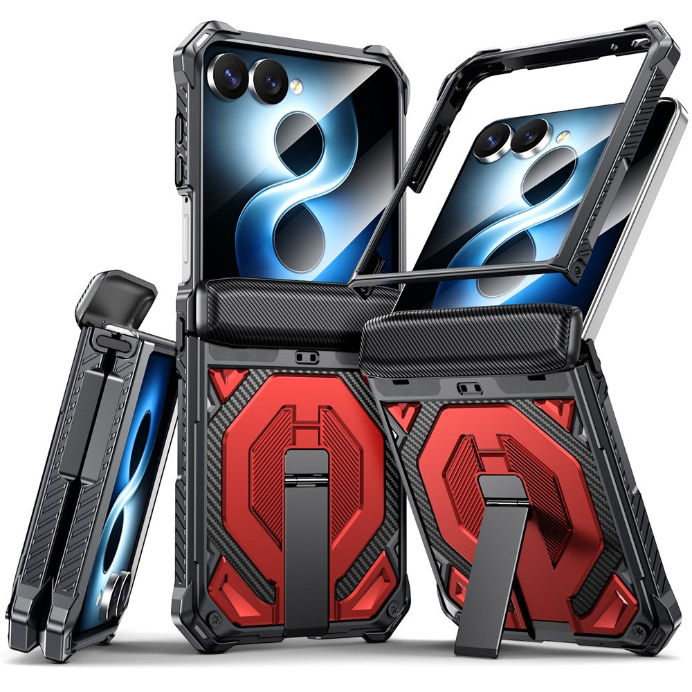 For Samsung Galaxy Z Flip8 / Z Flip7 5G Case Kickstand Hinge Protection Rugged PC + TPU Phone Cover