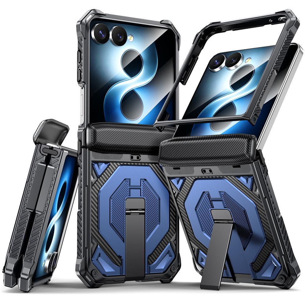 For Samsung Galaxy Z Flip8 / Z Flip7 5G Case Kickstand Hinge Protection Rugged PC + TPU Phone Cover