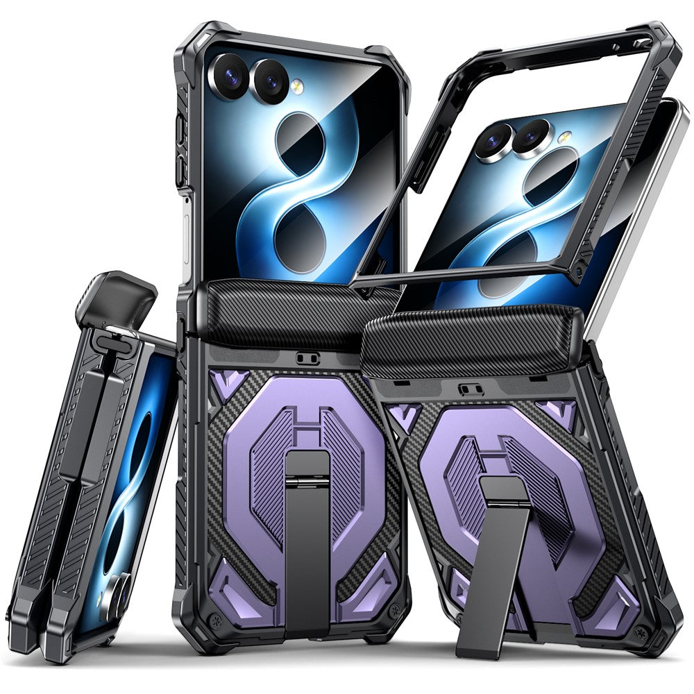 For Samsung Galaxy Z Flip8 / Z Flip7 5G Case Kickstand Hinge Protection Rugged PC + TPU Phone Cover
