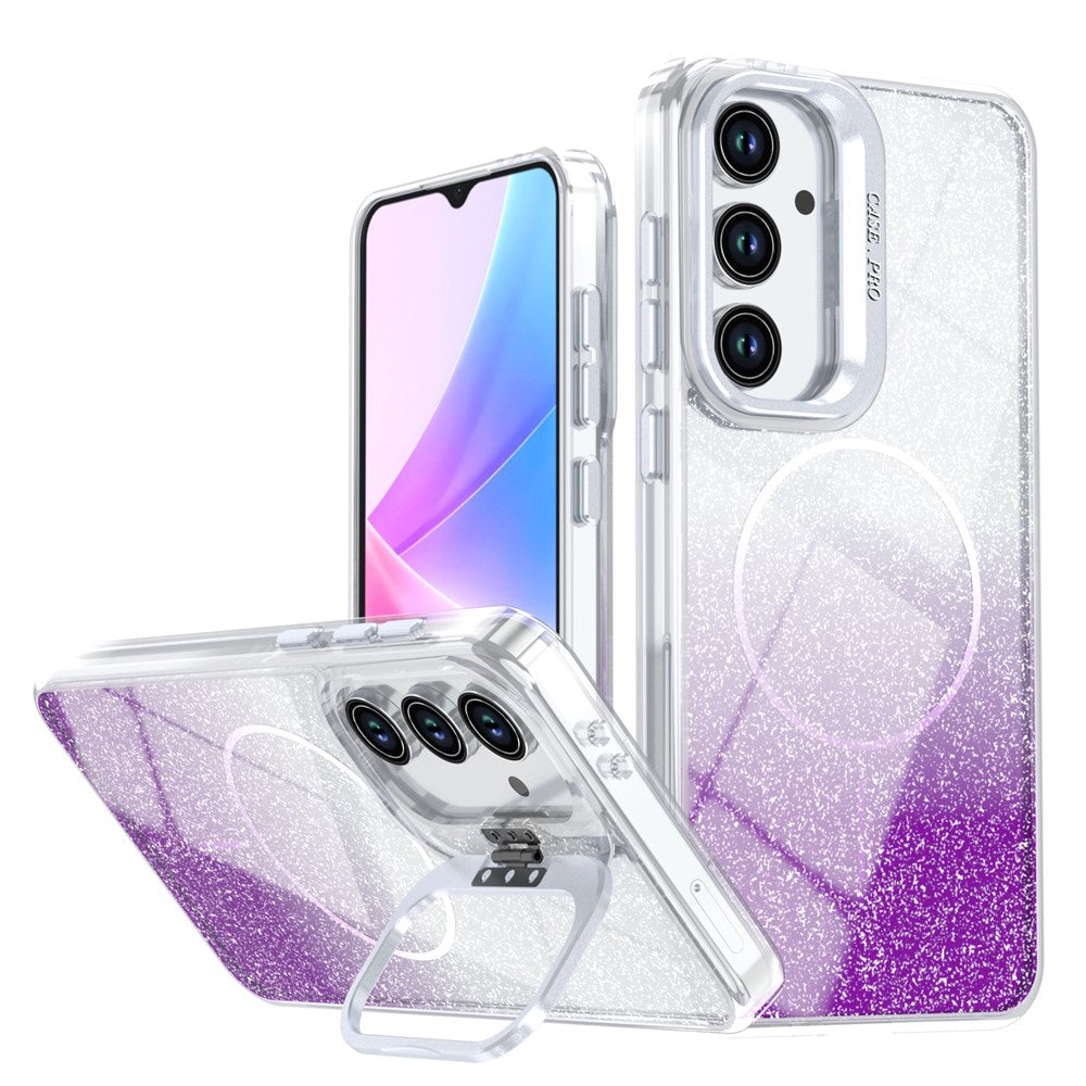 Til Samsung Galaxy A27 5G Magnetisk Etui Gradient Glitter Stødsikkert TPU PC Telefoncover