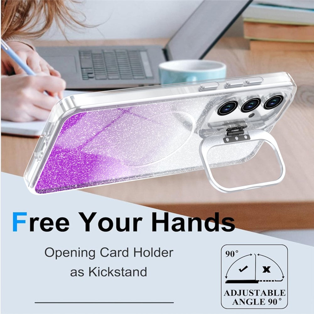Til Samsung Galaxy A27 5G Magnetisk Etui Gradient Glitter Stødsikkert TPU PC Telefoncover