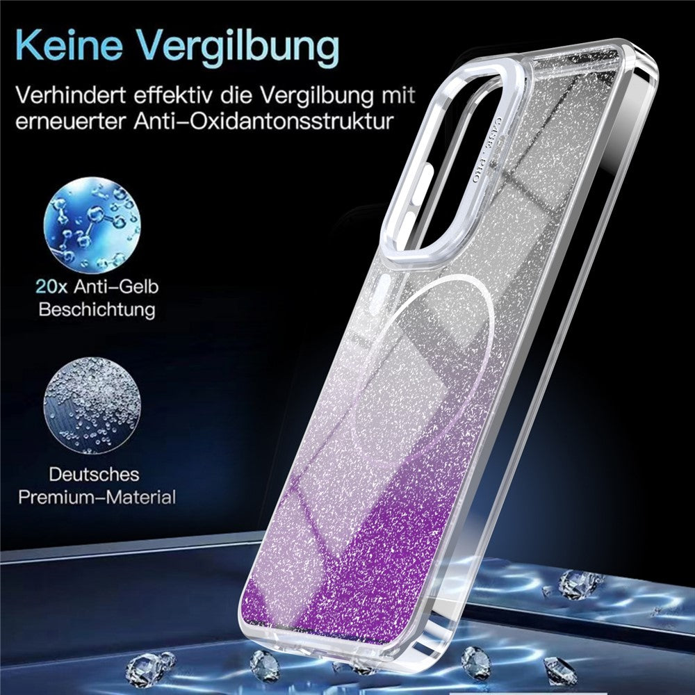 Til Samsung Galaxy A27 5G Magnetisk Etui Gradient Glitter Stødsikkert TPU PC Telefoncover