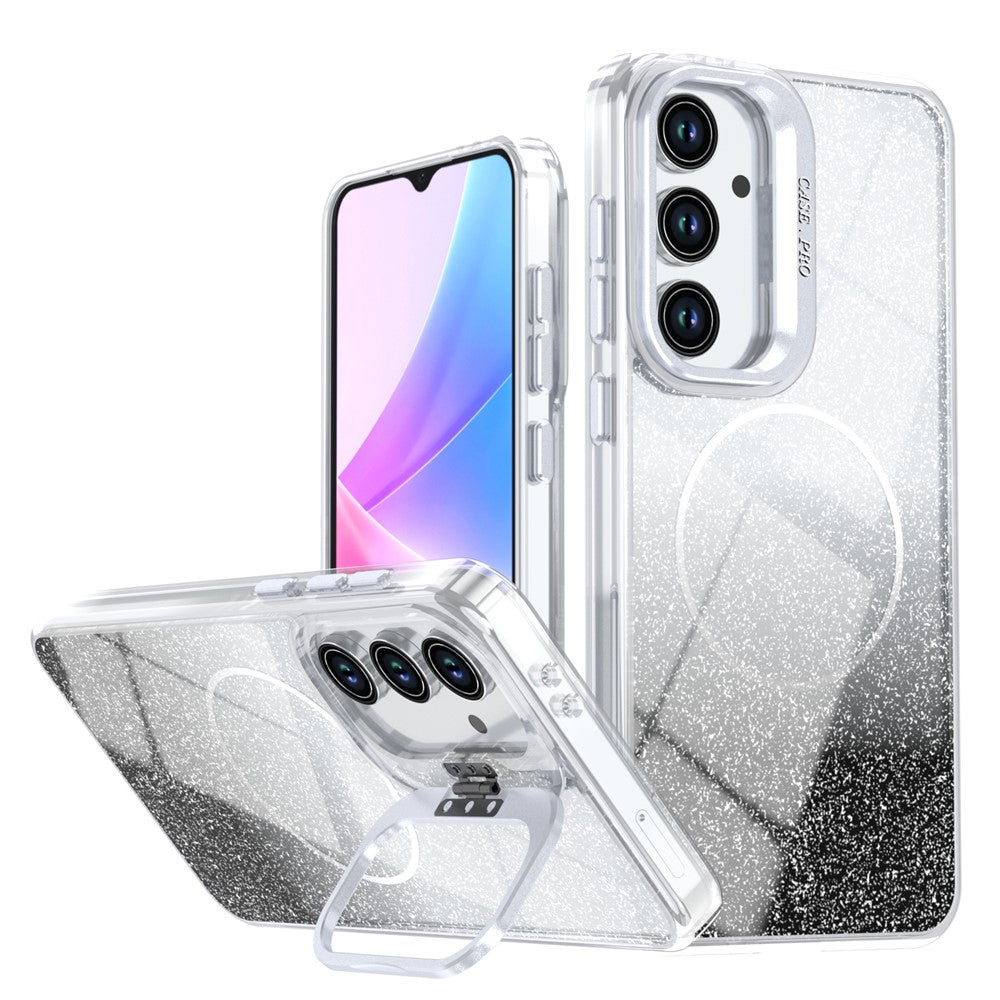 Til Samsung Galaxy A27 5G Magnetisk Etui Gradient Glitter Stødsikkert TPU PC Telefoncover