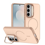 For Samsung Galaxy A27 5G Case Skin-touch PC + TPU Magnetic Phone Cover with Lens Frame Kickstand