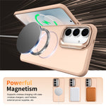For Samsung Galaxy A27 5G Case Skin-touch PC + TPU Magnetic Phone Cover with Lens Frame Kickstand