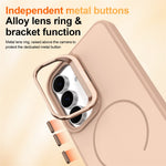 For Samsung Galaxy A27 5G Case Skin-touch PC + TPU Magnetic Phone Cover with Lens Frame Kickstand