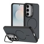 For Samsung Galaxy A27 5G Case Skin-touch PC + TPU Magnetic Phone Cover with Lens Frame Kickstand
