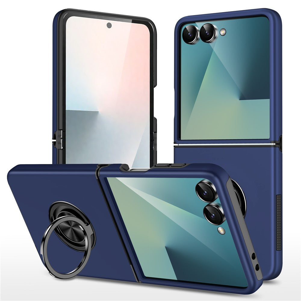For Samsung Galaxy Z Flip8 Case PC + TPU Phone Cover with Rotatable Ring Holder