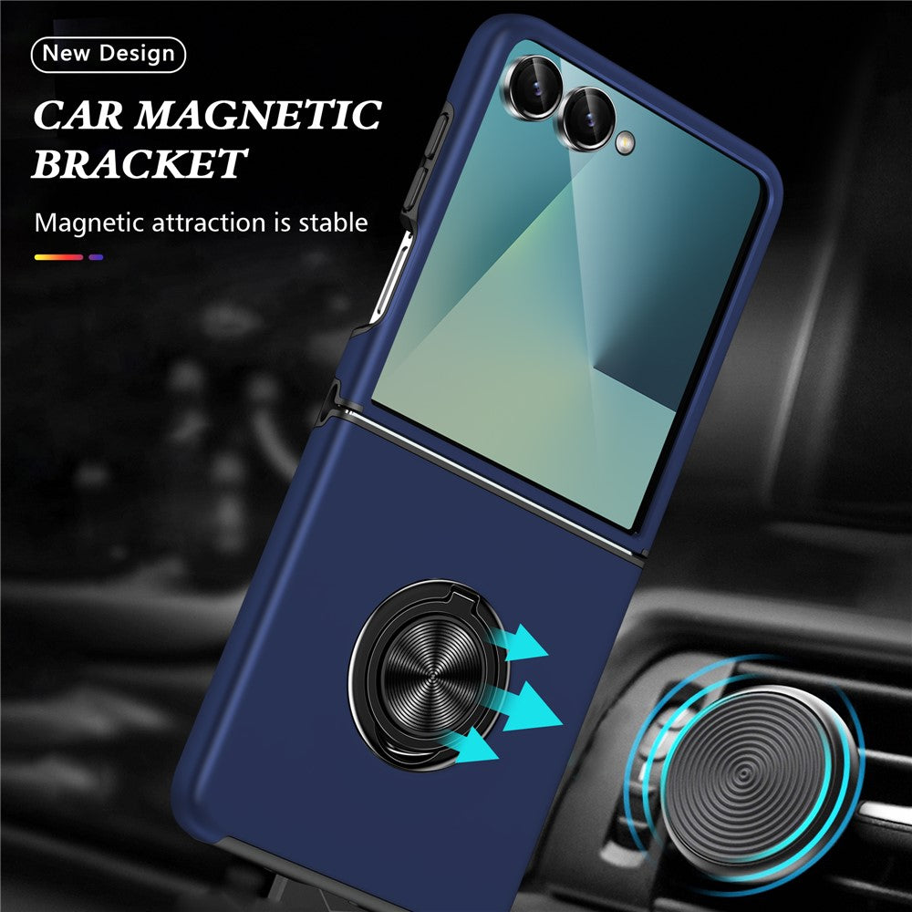 For Samsung Galaxy Z Flip8 Case PC + TPU Phone Cover with Rotatable Ring Holder