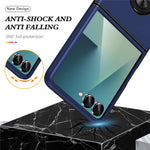 For Samsung Galaxy Z Flip8 Case PC + TPU Phone Cover with Rotatable Ring Holder