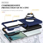 For Samsung Galaxy Z Flip8 Case PC + TPU Phone Cover with Rotatable Ring Holder