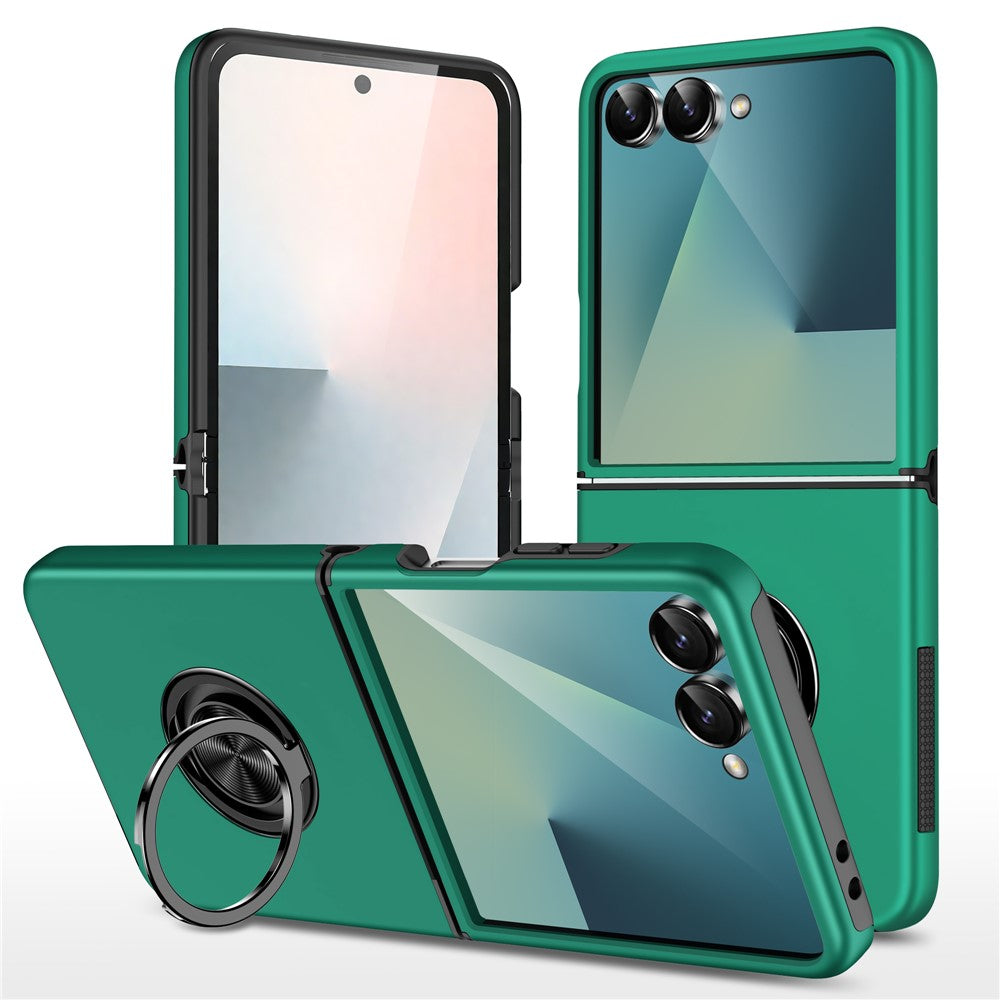 For Samsung Galaxy Z Flip8 Case PC + TPU Phone Cover with Rotatable Ring Holder