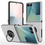 For Samsung Galaxy Z Flip8 Case PC + TPU Phone Cover with Rotatable Ring Holder