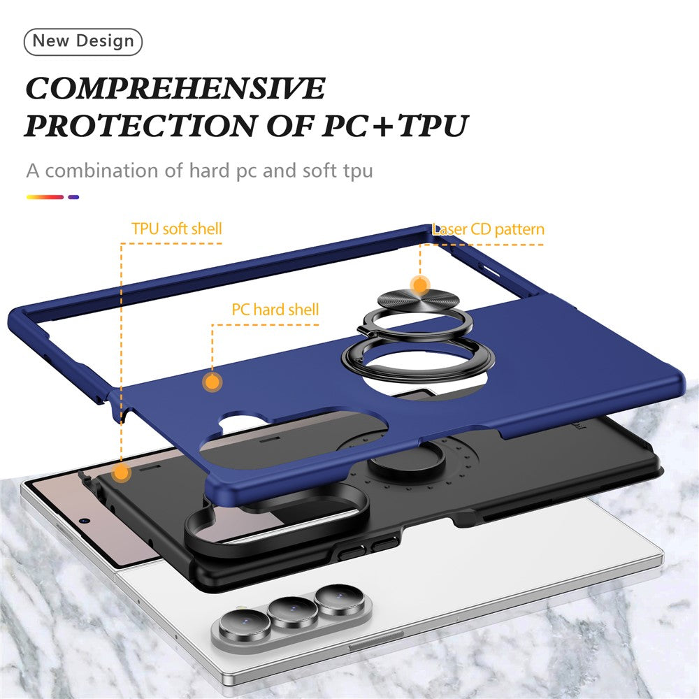 Til Samsung Galaxy Z Fold8 Ultra Cover PC + TPU Telefoncover med Drejelig Ringholder