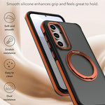 For Samsung Galaxy S26 FE Magnetic Case Double Color Rotating Ring Kickstand PC + TPU Phone Cover