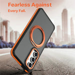 For Samsung Galaxy S26 FE Magnetic Case Double Color Rotating Ring Kickstand PC + TPU Phone Cover