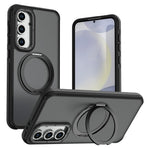 For Samsung Galaxy S26 FE Magnetic Case Double Color Rotating Ring Kickstand PC + TPU Phone Cover