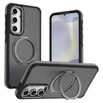 For Samsung Galaxy S26 FE Magnetic Case Double Color Rotating Ring Kickstand PC + TPU Phone Cover