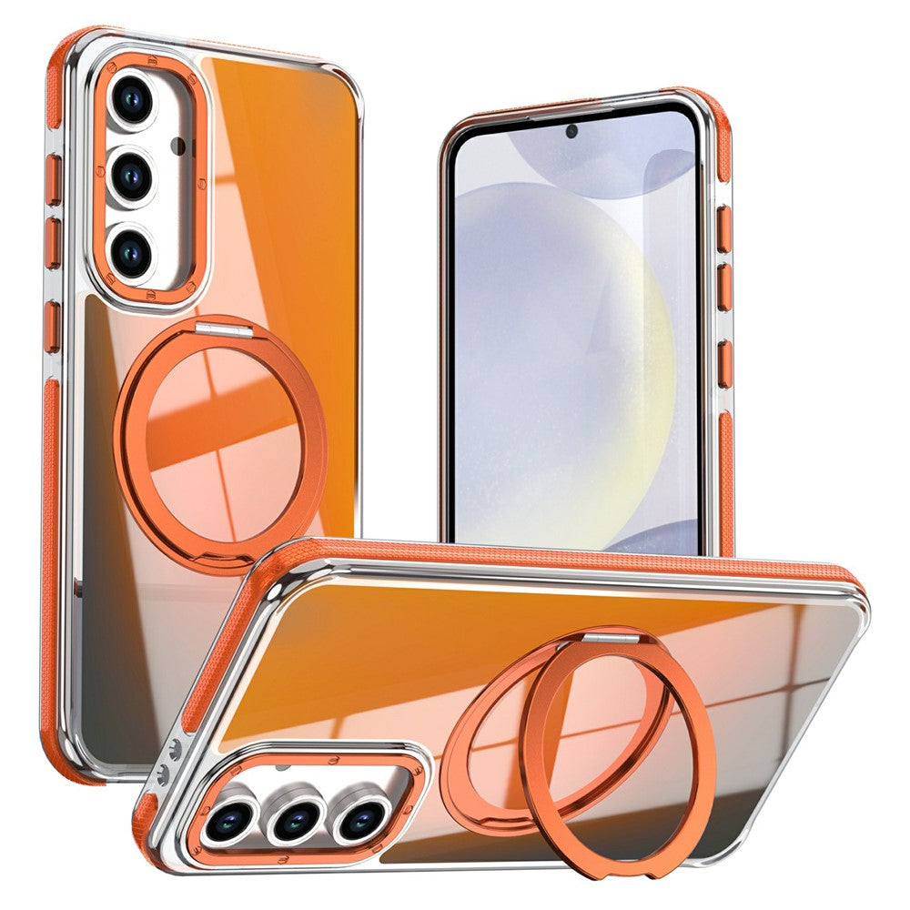 For Samsung Galaxy S26 FE Magnetic Case Chameleon Gradient TPU + Acrylic Phone Cover with 360 Degree Rotating Kickstand