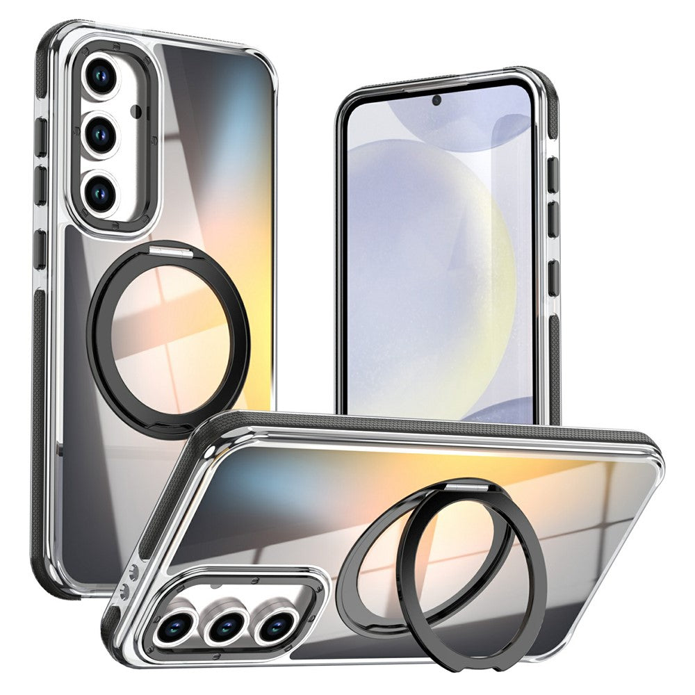 For Samsung Galaxy S26 FE Magnetic Case Chameleon Gradient TPU + Acrylic Phone Cover with 360 Degree Rotating Kickstand
