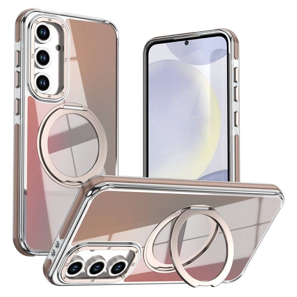 For Samsung Galaxy S26 FE Magnetic Case Chameleon Gradient TPU + Acrylic Phone Cover with 360 Degree Rotating Kickstand