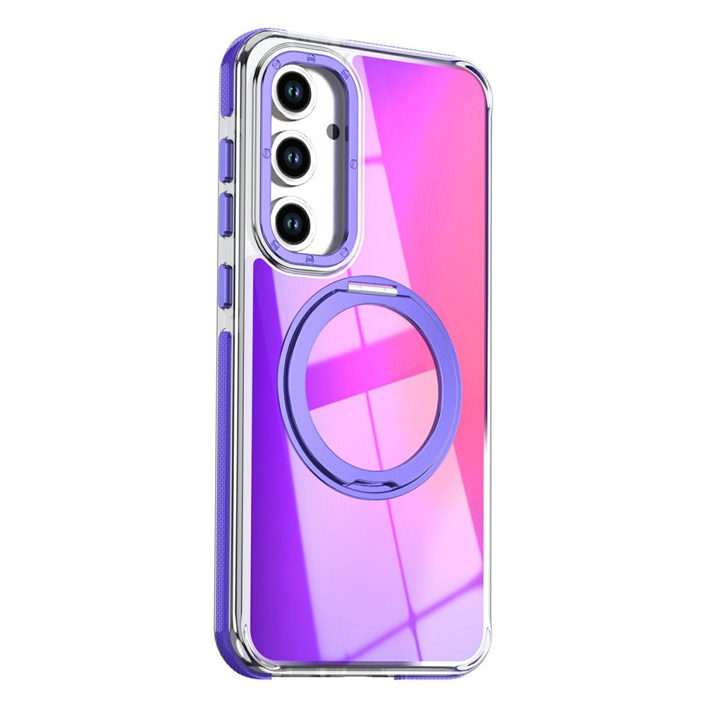 For Samsung Galaxy S26 FE Magnetic Case Chameleon Gradient TPU + Acrylic Phone Cover with 360 Degree Rotating Kickstand