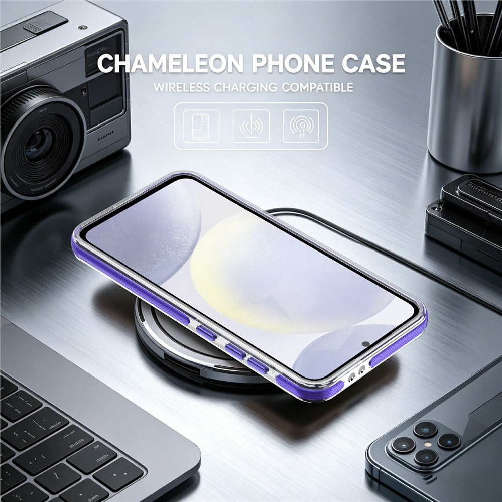 For Samsung Galaxy S26 FE Magnetic Case Chameleon Gradient TPU + Acrylic Phone Cover with 360 Degree Rotating Kickstand