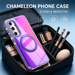 For Samsung Galaxy S26 FE Magnetic Case Chameleon Gradient TPU + Acrylic Phone Cover with 360 Degree Rotating Kickstand