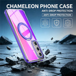For Samsung Galaxy S26 FE Magnetic Case Chameleon Gradient TPU + Acrylic Phone Cover with 360 Degree Rotating Kickstand