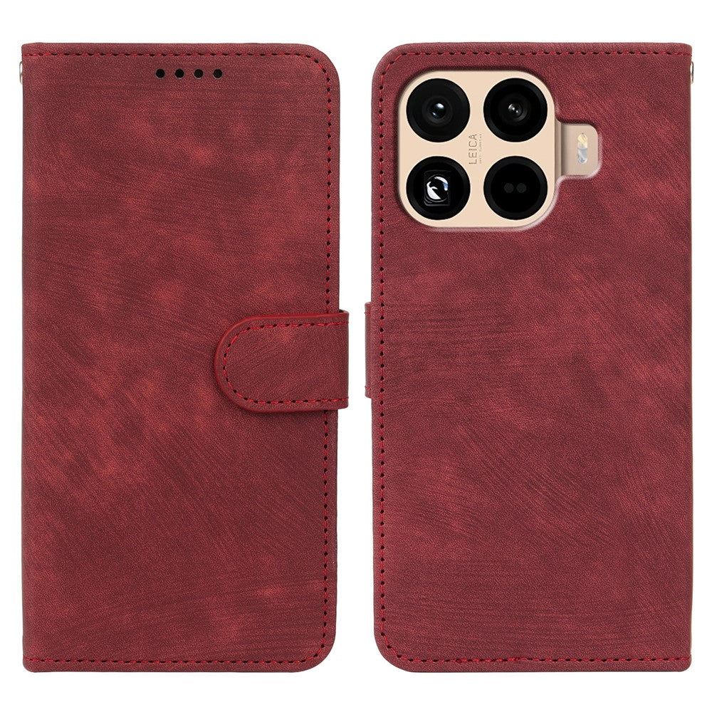 Xiaomi 17T-skal med flip-fodral och randigt texturerat läderfodral