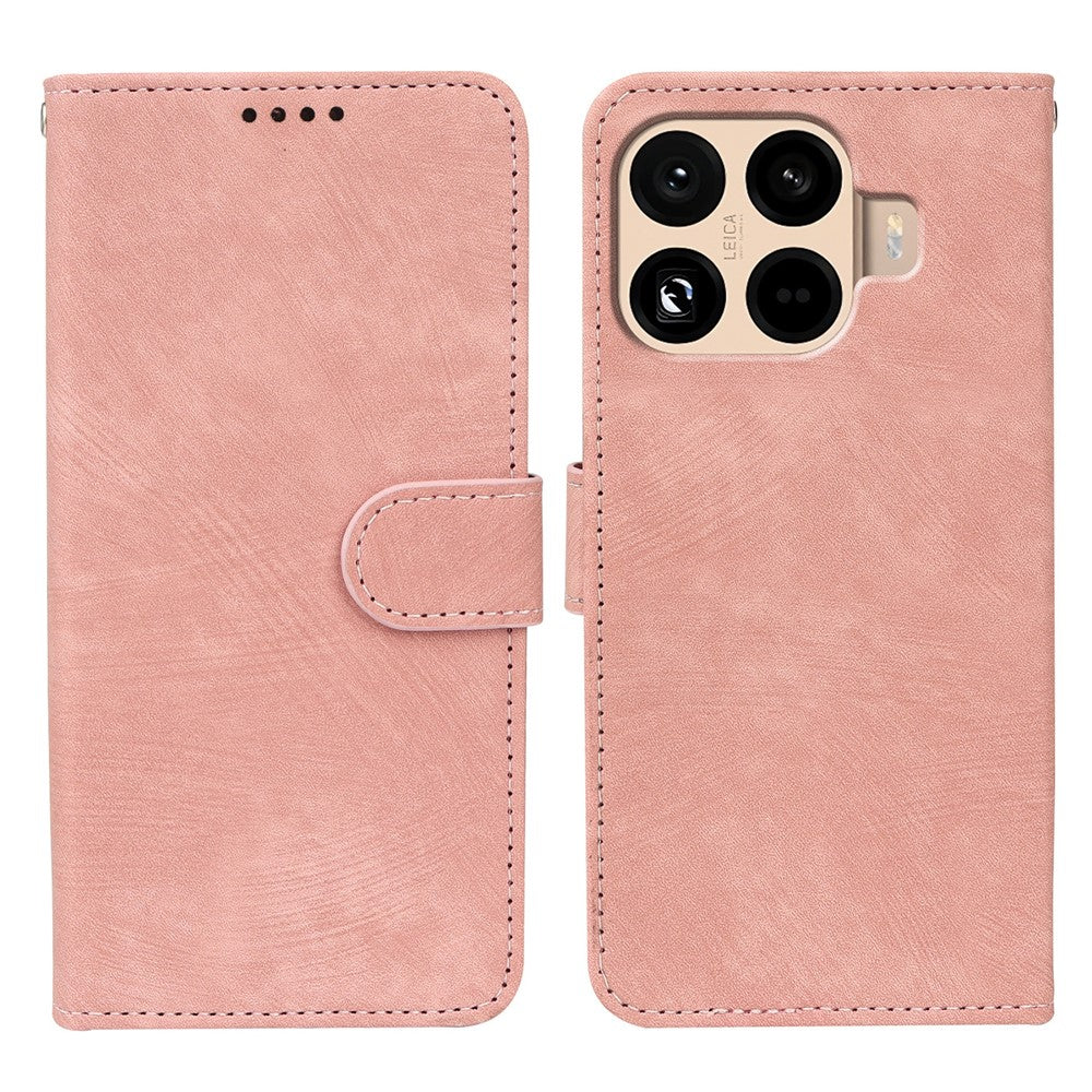 Xiaomi 17T-skal med flip-fodral och randigt texturerat läderfodral