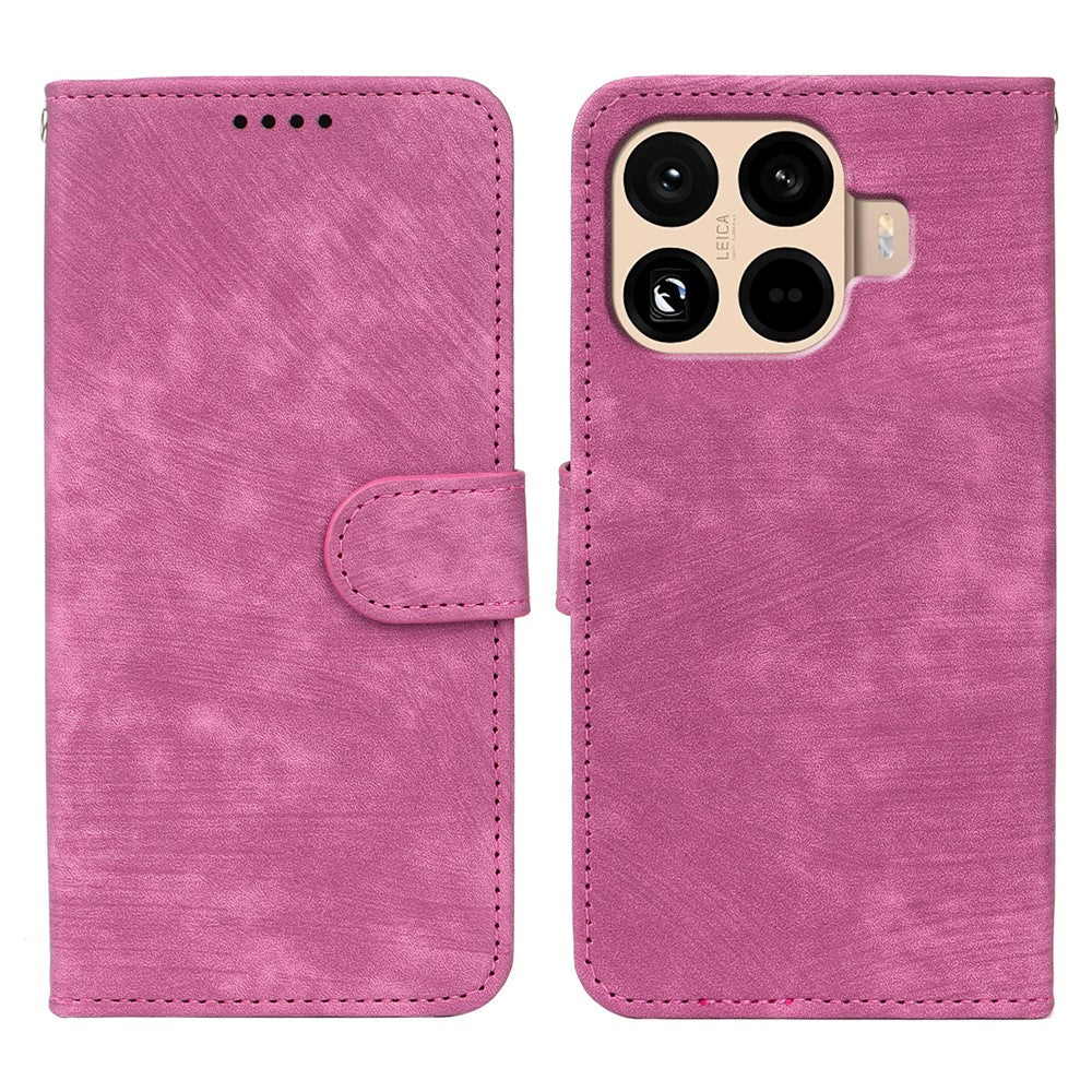 Xiaomi 17T-skal med flip-fodral och randigt texturerat läderfodral