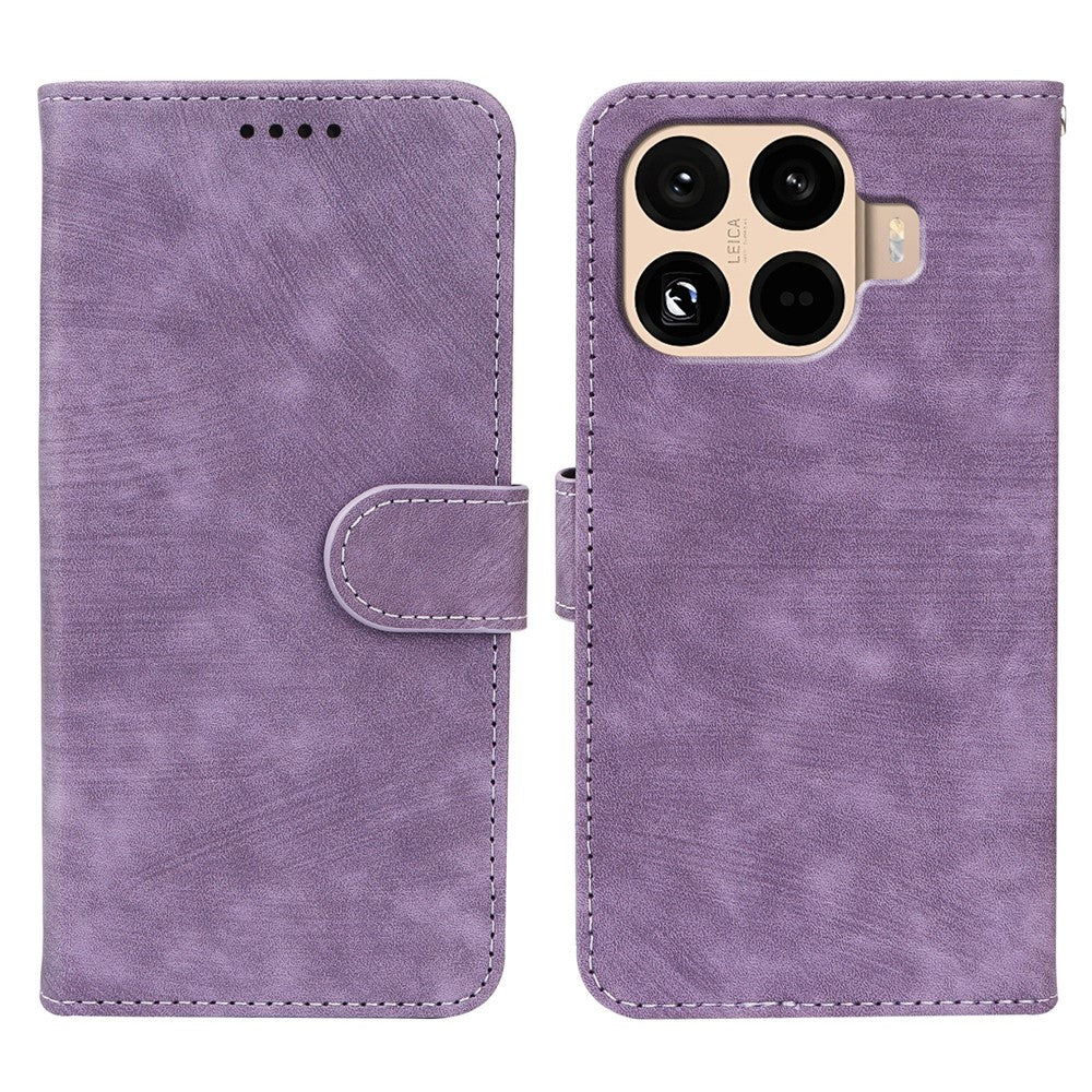 Xiaomi 17T-skal med flip-fodral och randigt texturerat läderfodral