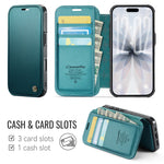 CASEME for iPhone 16 Plus Case  053  Magnetic RFID Blocking Wallet Flip Leather Phone Cover