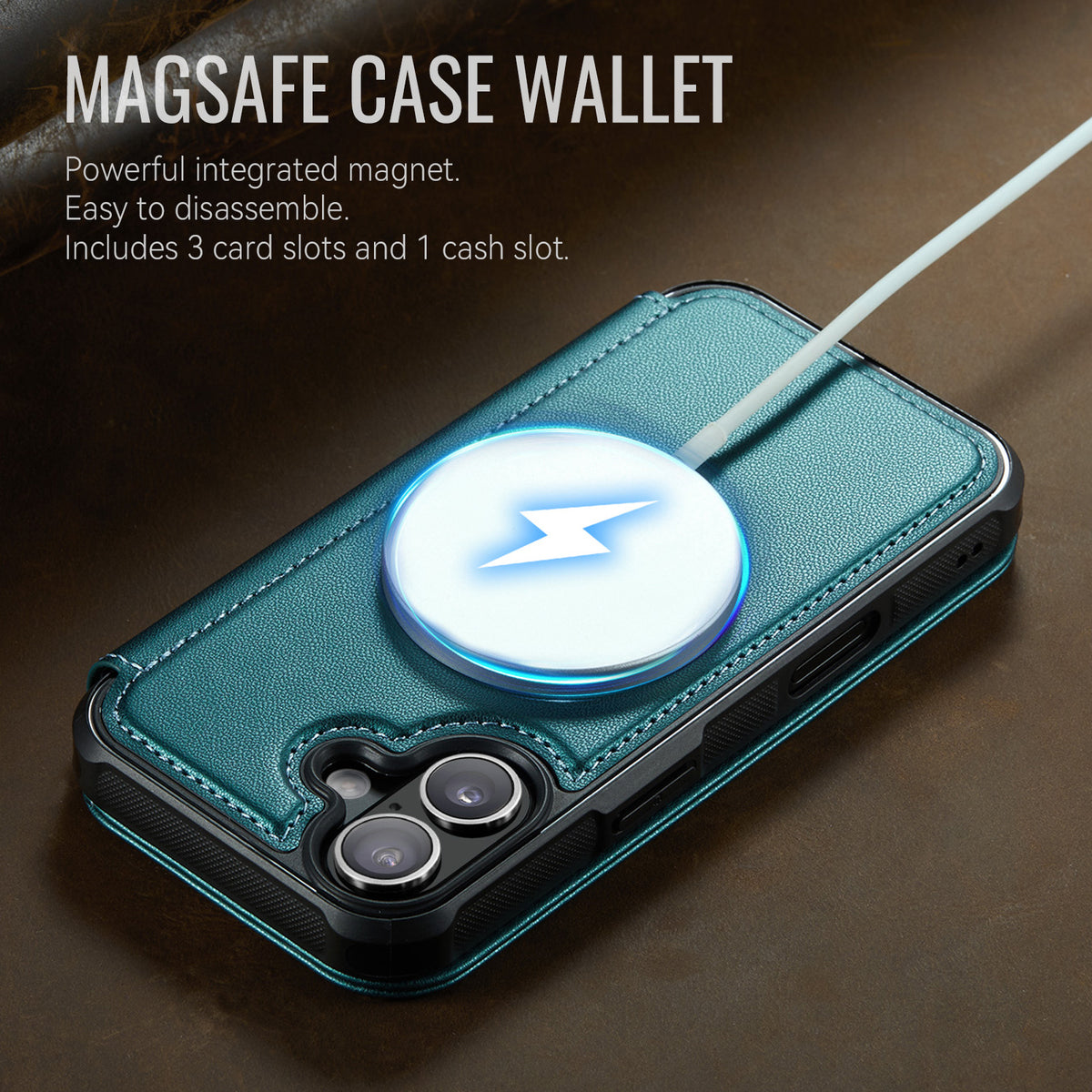 CASEME for iPhone 16 Plus Case  053  Magnetic RFID Blocking Wallet Flip Leather Phone Cover